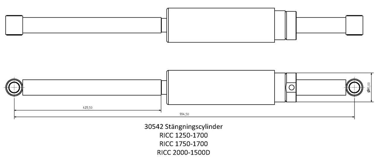 Stängningscylinder 1750/2000-1700