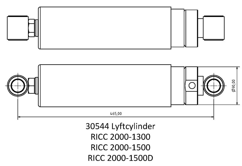 Lyftcylinder RICC 1750/2000 Kg